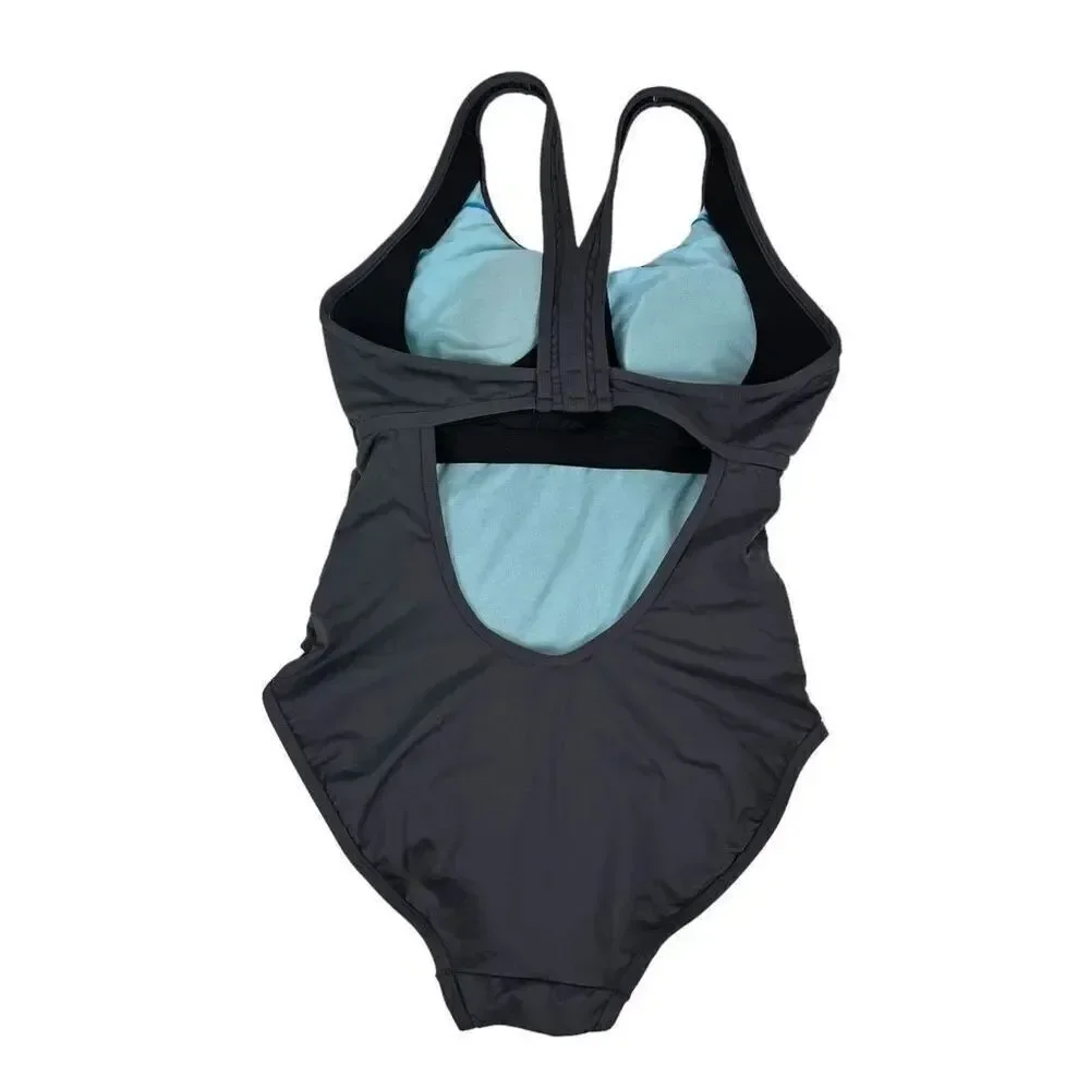 Athleta Ready to Run One Piece Swimsuit size Medium Gray
